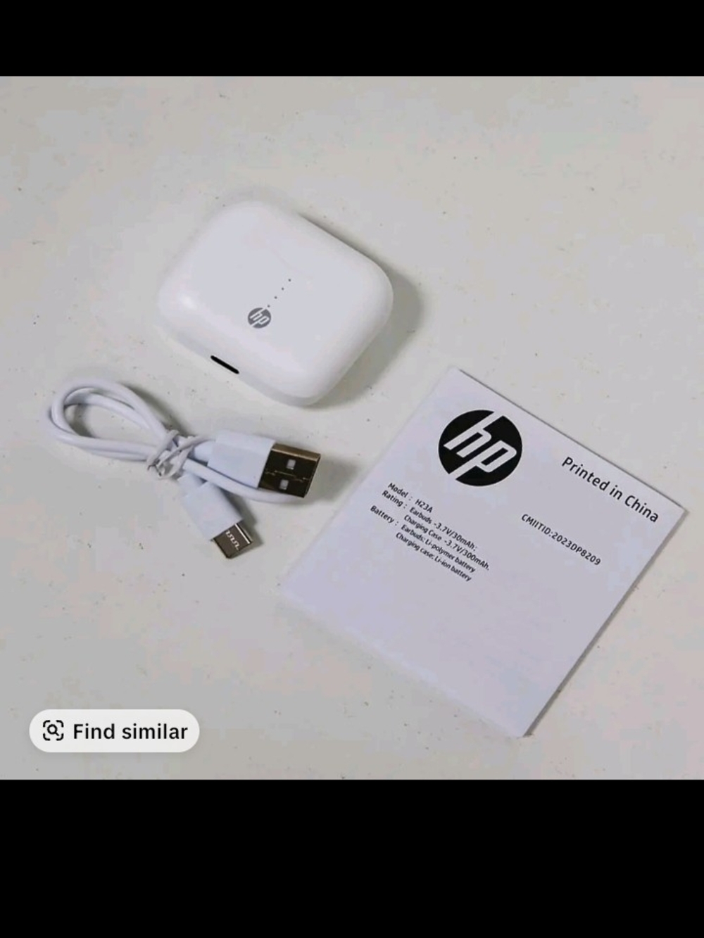 HP Wireless Earbud Headphones with Charging Case - White